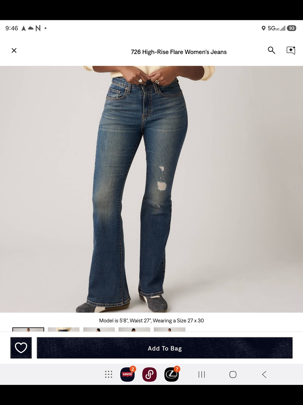 Levi's Fated Love-Medium Blue High-Rise Flare Jeans